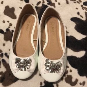 White Bling Flats